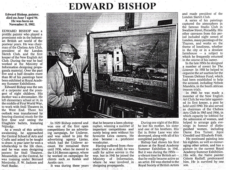 Edward Bishop Obituary The Times June 1997
